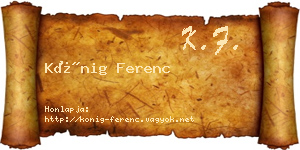 Kőnig Ferenc névjegykártya
